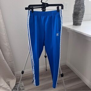 Adidas Royal Blue Joggers with White Stripes